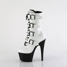 Pleaser ADORE-1046TT Stivaletti con Plateau Vernice Bianco