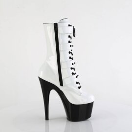 Pleaser ADORE-1046TT Stivaletti con Plateau Vernice Bianco
