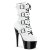 Pleaser ADORE-1046TT Stivaletti con Plateau Vernice Bianco