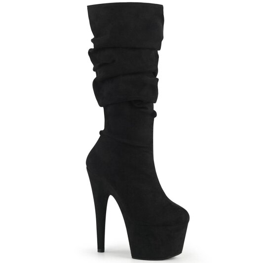 Pleaser ADORE-1061Stivali con Plateau Camoscio Sintetico Nero