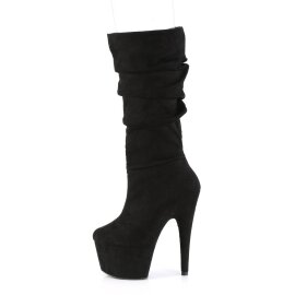 Pleaser ADORE-1061Stivali con Plateau Camoscio Sintetico Nero