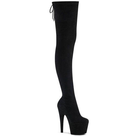 Pleaser ADORE-3008 Stivali Sopra Il Ginocchio Con Plateau Camoscio Sintetico Nero