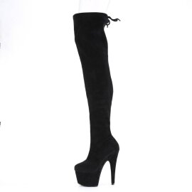 Pleaser ADORE-3008 Stivali Sopra Il Ginocchio Con Plateau Camoscio Sintetico Nero