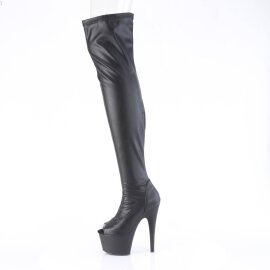 Pleaser ADORE-3011 Stivali Sopra Il Ginocchio Con Plateau Similpelle Nero