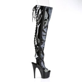 Pleaser ADORE-3017 Stivali Sopra Il Ginocchio Con Plateau Vernice Nero