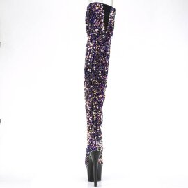 Pleaser ADORE-3020 Stivali Sopra Il Ginocchio Con Plateau Paillettes Viola