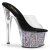 Pleaser ADORE-701CG Mules con Plateau Glitter Trasparente Argento