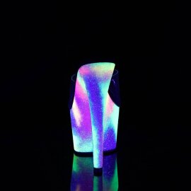 Pleaser ADORE-701GXY Mules con Plateau Glitter Trasparente Multicolore