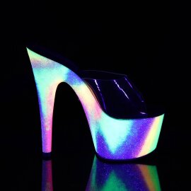 Pleaser ADORE-701GXY Mules con Plateau Glitter Trasparente Multicolore