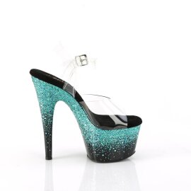 Pleaser ADORE-708SS Sandali con Plateau Glitter Trasparente Turchese