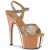 Pleaser ADORE-709HM Sandali con Plateau Ologramma Cromato Dorato Rosa