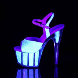 Pleaser ADORE-710UVG Sandali con Plateau Glitter Argento