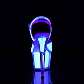 Pleaser ADORE-710UVG Sandali con Plateau Glitter Argento