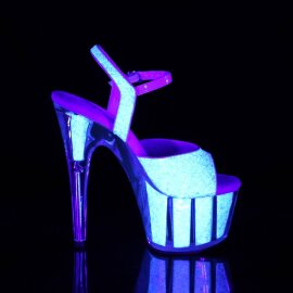 Pleaser ADORE-710UVG Sandali con Plateau Glitter Argento