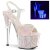Pleaser ADORE-710UVG Sandali con Plateau Glitter Argento