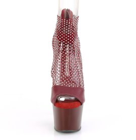 Pleaser ADORE-765RM Sandali con Plateau Rete Pelle Rosso