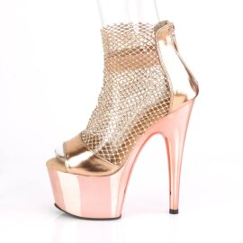 Pleaser ADORE-765RM Sandali con Plateau Rete Cromato Dorato Rosa