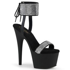 Pleaser ADORE-770 Sandali con Plateau Similpelle Strass Nero