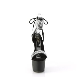 Pleaser ADORE-770 Sandali con Plateau Similpelle Strass Nero