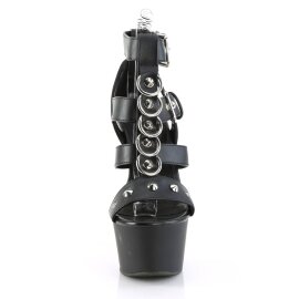 Pleaser ASPIRE-658 Sandali con Plateau Similpelle Nero