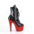 Pleaser BEJEWELED-1020-7 Stivaletti con Plateau Ologramma Strass Nero Rosso