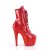 Pleaser BEJEWELED-1020-7 Stivaletti con Plateau Ologramma Strass Rosso
