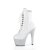 Pleaser BEJEWELED-1020-7 Stivaletti con Plateau Ologramma Strass Bianco