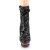 Pleaser BLONDIE-R-1009 Stivaletti con Plateau Paillettes Nero Rosso