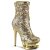 Pleaser BLONDIE-R-1009 Stivaletti con Plateau Paillettes Dorato