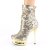 Pleaser BLONDIE-R-1009 Stivaletti con Plateau Paillettes Dorato