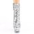 Pleaser BLONDIE-R-1009 Stivaletti con Plateau Paillettes Cromato Argento