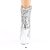 Pleaser BLONDIE-R-1009 Stivaletti con Plateau Paillettes Cromato Argento