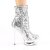 Pleaser BLONDIE-R-1009 Stivaletti con Plateau Paillettes Cromato Argento
