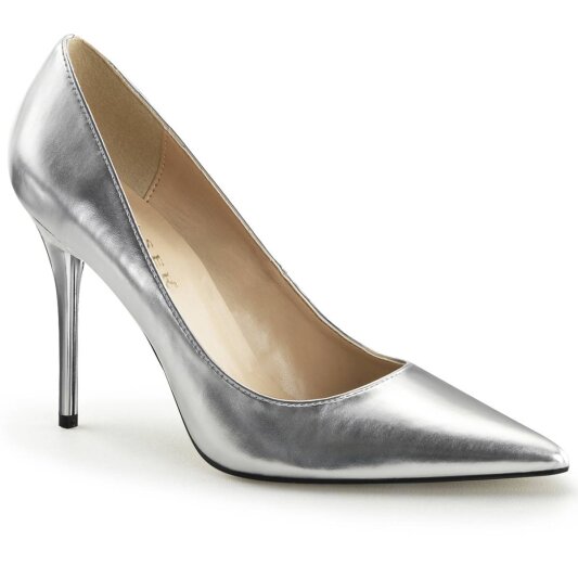 Pleaser CLASSIQUE-20 Décolleté Metallico Argento