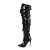 Pleaser COURTLY-3011 Stivali Sopra Il Ginocchio Paillettes Nero