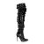 Pleaser COURTLY-3011 Stivali Sopra Il Ginocchio Paillettes Nero