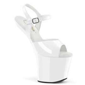 Pleaser CRAZE-809 Sandali con Plateau Vernice Bianco