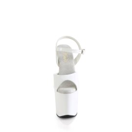 Pleaser CRAZE-809 Sandali con Plateau Vernice Bianco