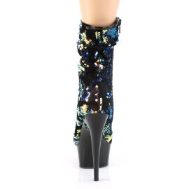 Pleaser DELIGHT-1004 Stivaletti con Plateau Paillettes Blu