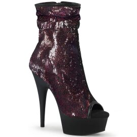 Pleaser DELIGHT-1008SQ Stivaletti con Plateau Paillettes...