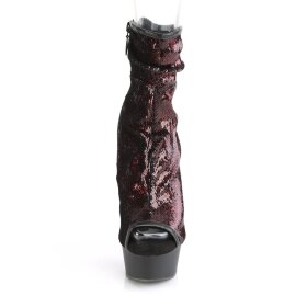 Pleaser DELIGHT-1008SQ Stivaletti con Plateau Paillettes...