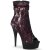Pleaser DELIGHT-1008SQ Stivaletti con Plateau Paillettes Rosso
