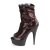 Pleaser DELIGHT-1008SQ Stivaletti con Plateau Paillettes Rosso