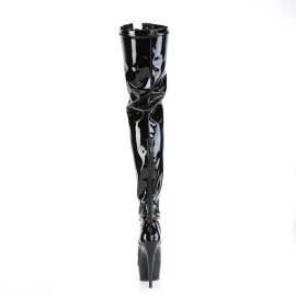 Pleaser DELIGHT-3027 Stivali Sopra Il Ginocchio Con Plateau Vernice Nero