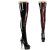 Pleaser DELIGHT-3027 Stivali Sopra Il Ginocchio Con Plateau Vernice Nero