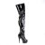 Pleaser DELIGHT-3027 Stivali Sopra Il Ginocchio Con Plateau Vernice Nero