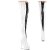 Pleaser DELIGHT-3027 Stivali Sopra Il Ginocchio Con Plateau Vernice Bianco