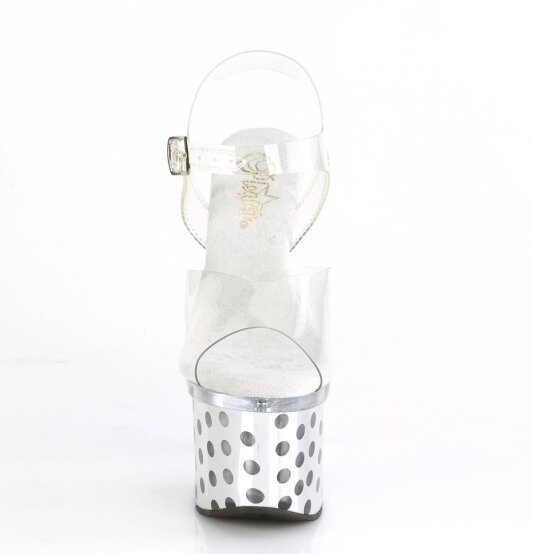 Pleaser DISCOLITE-708DOTS Sandali con Plateau Trasparente Multicolore