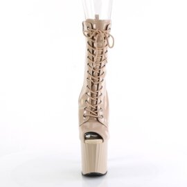 Pleaser ENCHANT-1041Stivali con Plateau Vernice Beige