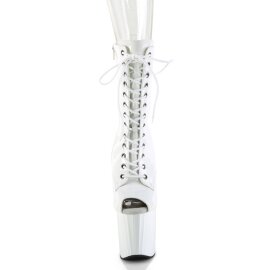 Pleaser ENCHANT-1041Stivali con Plateau Vernice Bianco